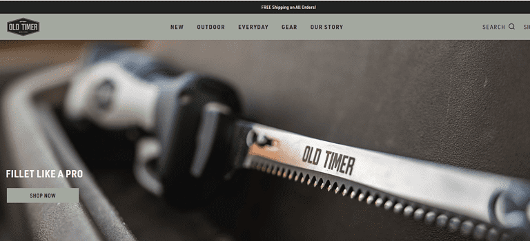 Old Timer electric knife brand web page image