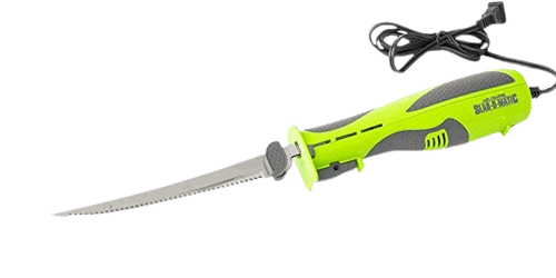 Smith’s Mr. Crappie electric fillet knife with bright green handle and long blade